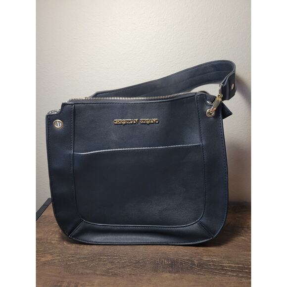 Christian Siriano Payless black vinyl Zipper Purse medium sized - Picture 1 of 13